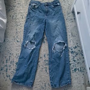 Forever 21, high-rise ripped jeans. Size 31 regular.